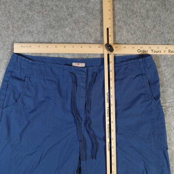 J. Jill Pants Womens 12 Stretch Cargo Ankle Cropped Casual Straight Leg Blue - Picture 2 of 11